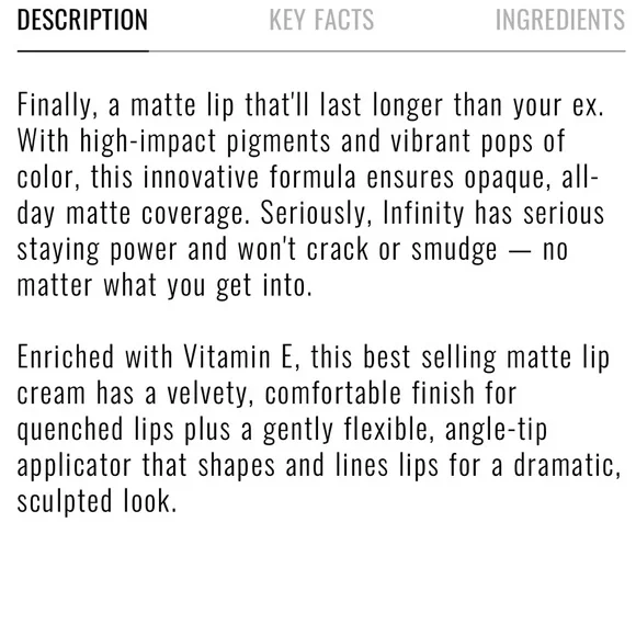 NWT - IL MAKIAGE Infinity Long Wear Matte Lip Cream - Picture 5 of 16